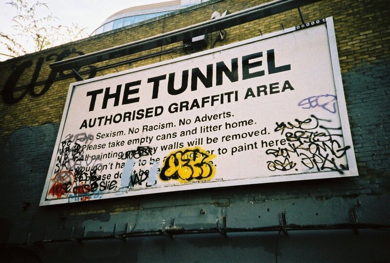 The Tunnel graffiti area sign