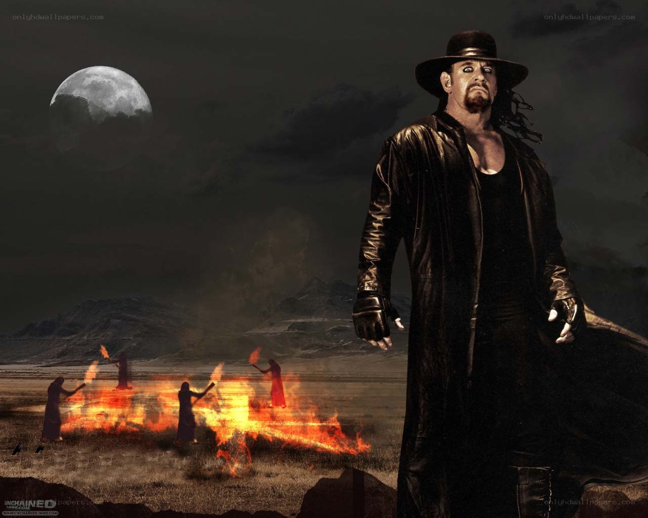 The Undertaker in a dark landscape