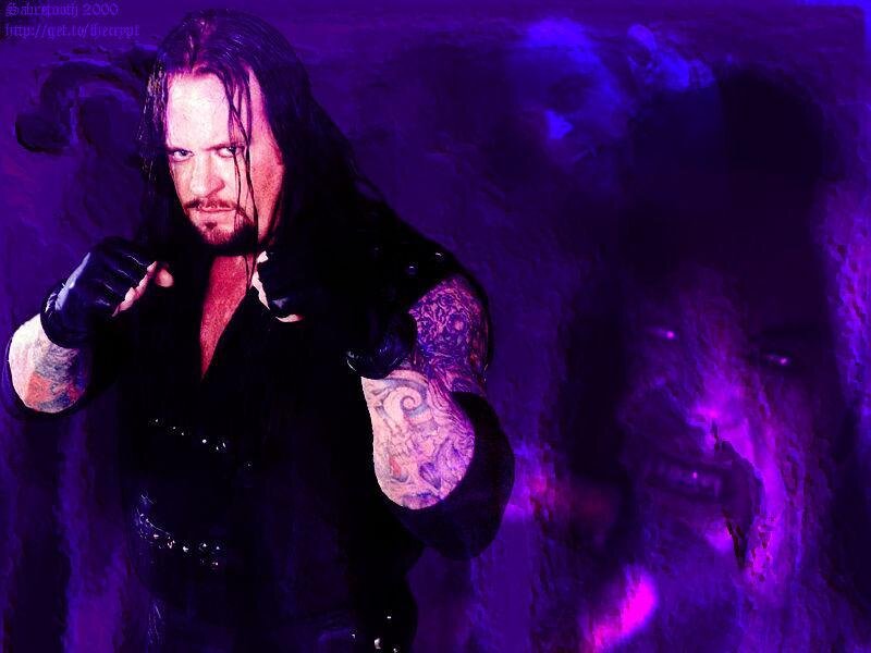 The Undertaker in a dark setting