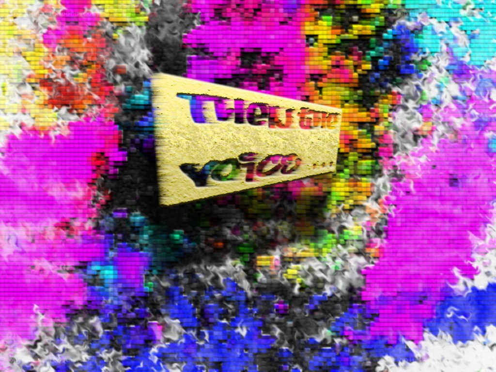 The Voice logo in pixel art