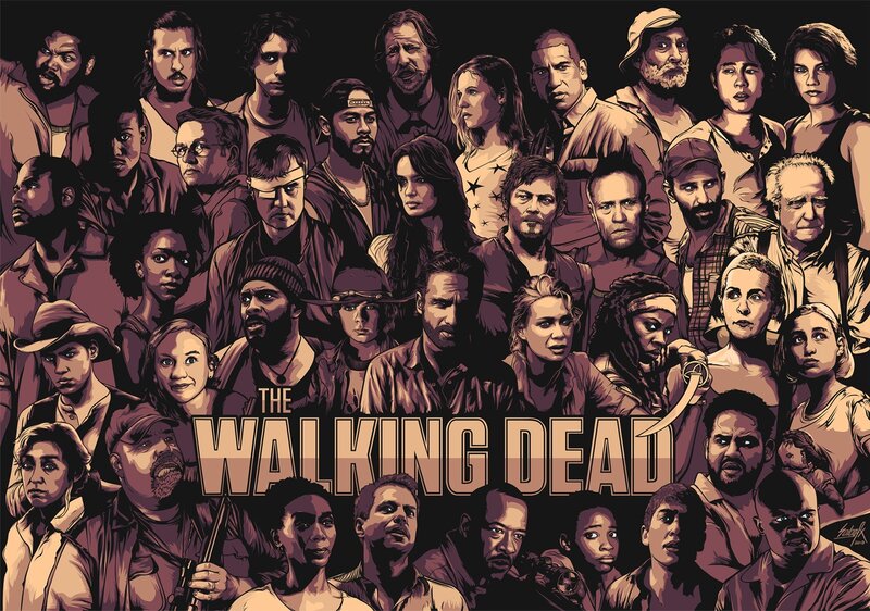 The Walking Dead character collage