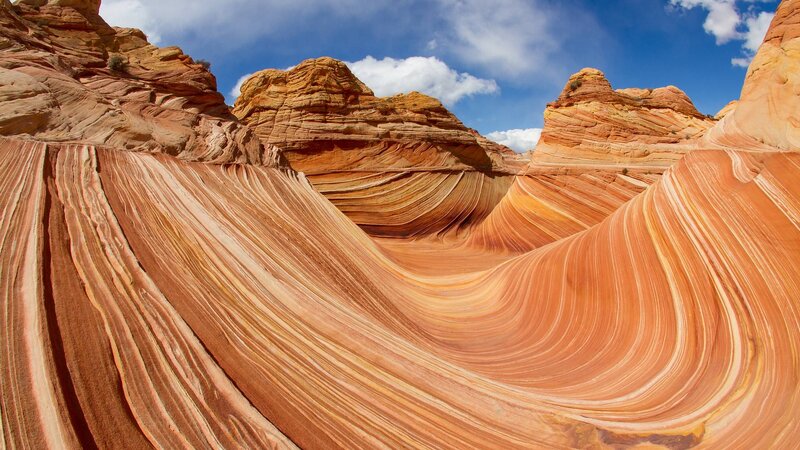 The Wave Rock Formation — Orange, Dramatic