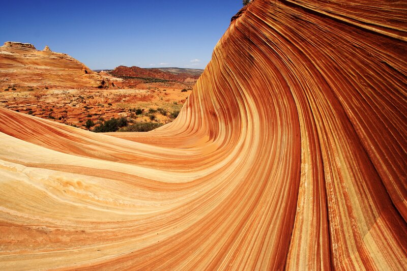 The Wave Rock Formation — Red, Dramatic, Afternoon, Photograph, Sandstone, Desert