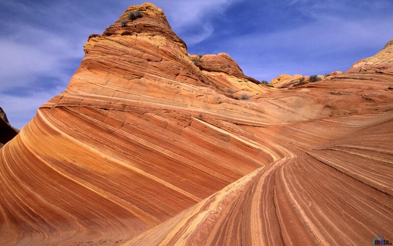 The Wave Rock Formation — Red, Dramatic, Afternoon, Photograph, Sandstone, Sky