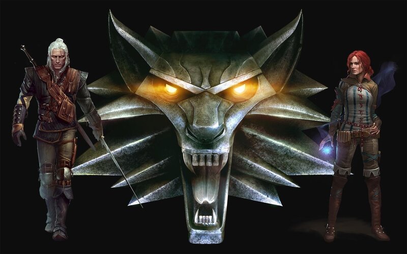 The Witcher characters and logo
