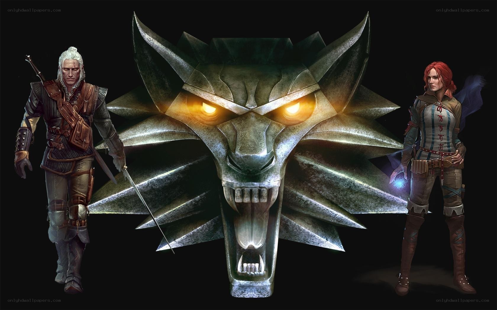 The Witcher characters and logo