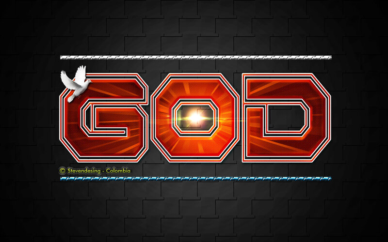 The Word GOD with a Dove