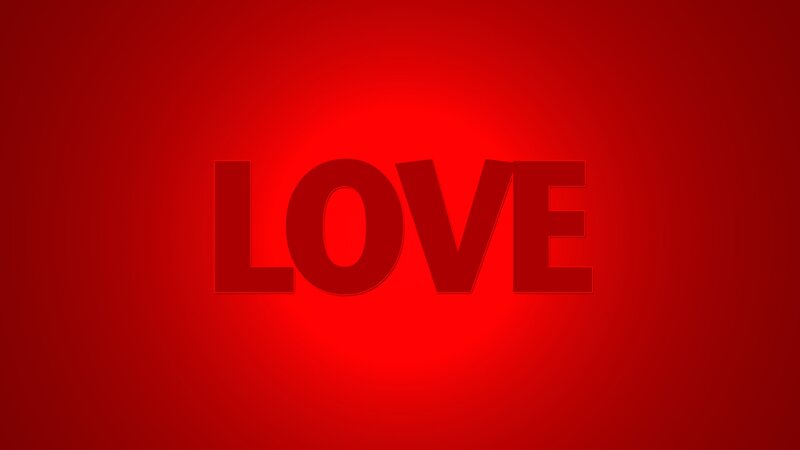 The Word Love — Red, Minimalist