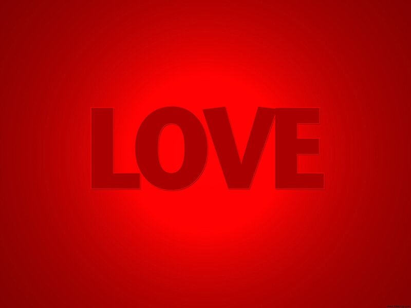 The Word Love — Red, Simple