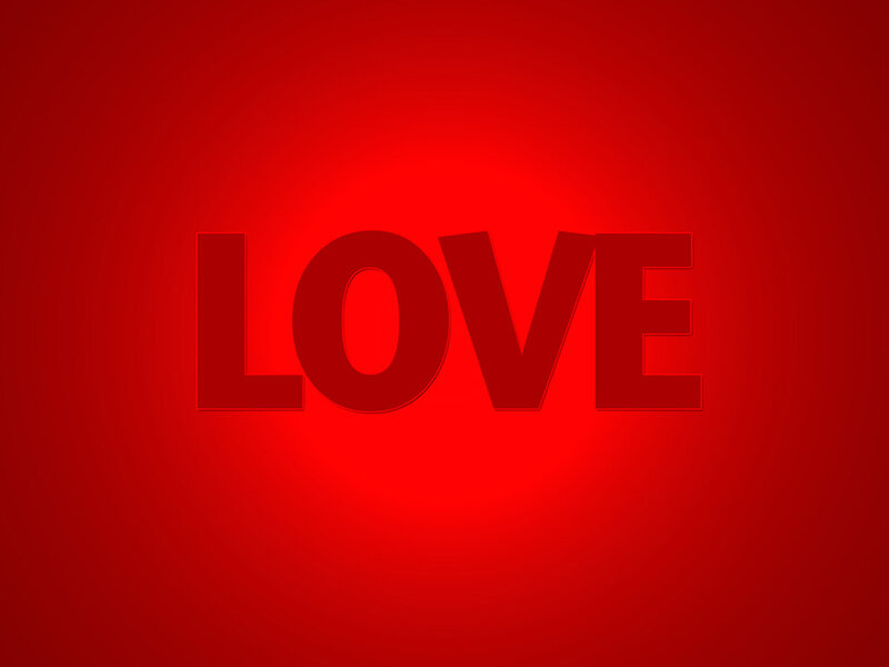 The Word Love — Red, Simple, Vector Art