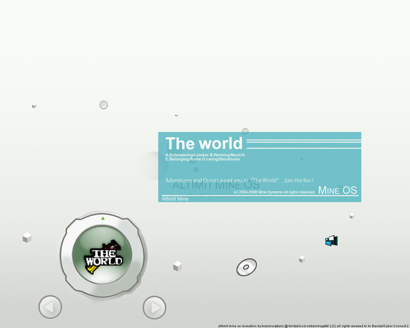 The World game title screen