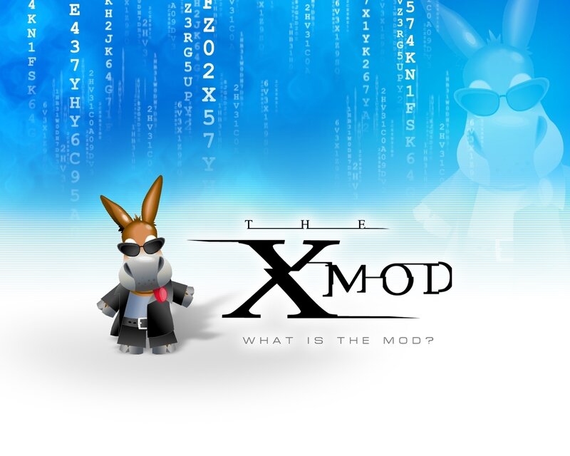 The X-Mod logo and mascot