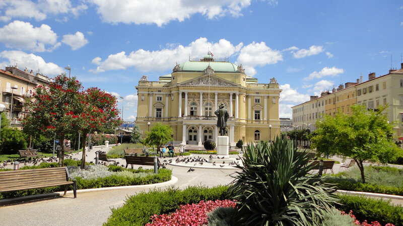 Theater in a sunny city square