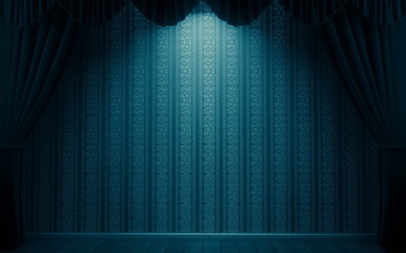 Theater Stage with Curtains