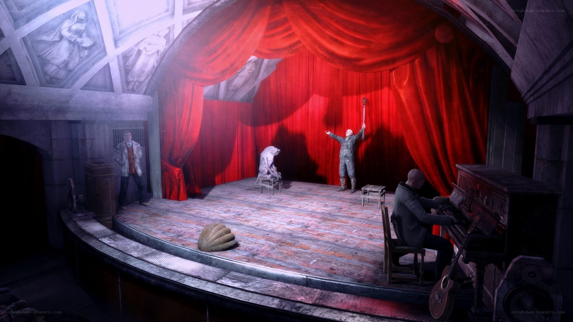 theater stage with performers