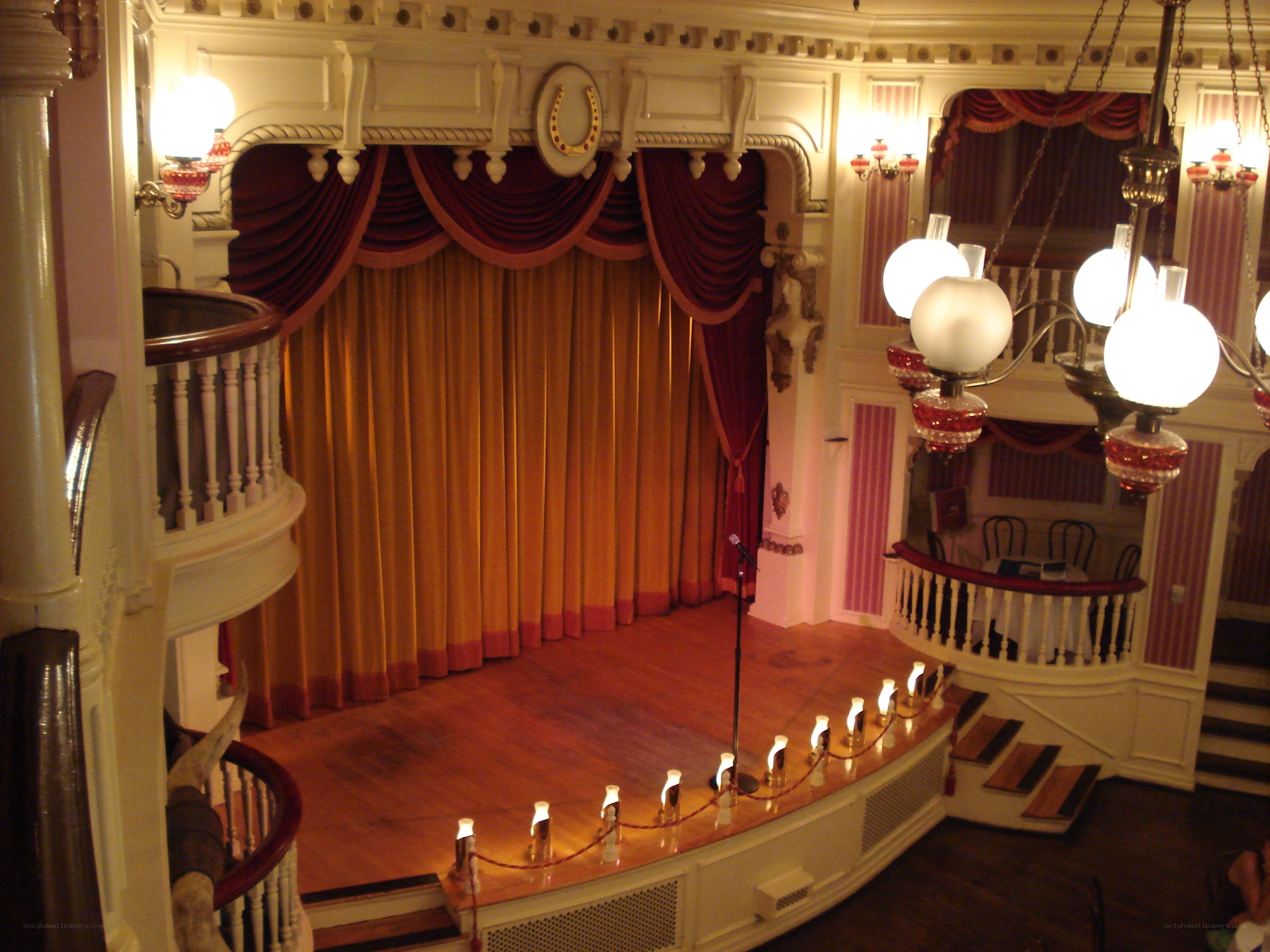 Theatre stage with curtains