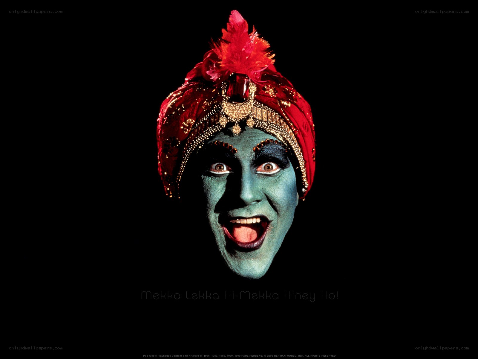 Theatrical performer in green makeup