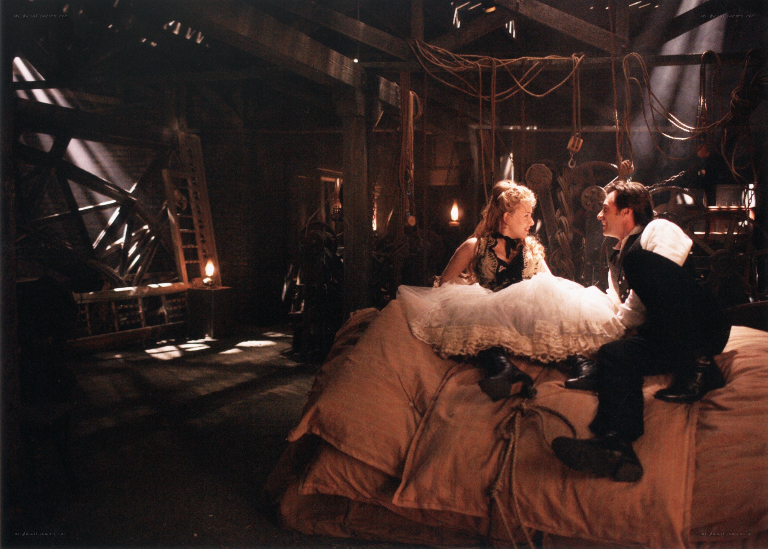 Theatrical scene with couple