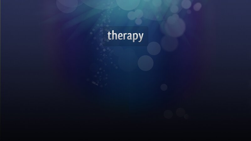 therapy text on dark background