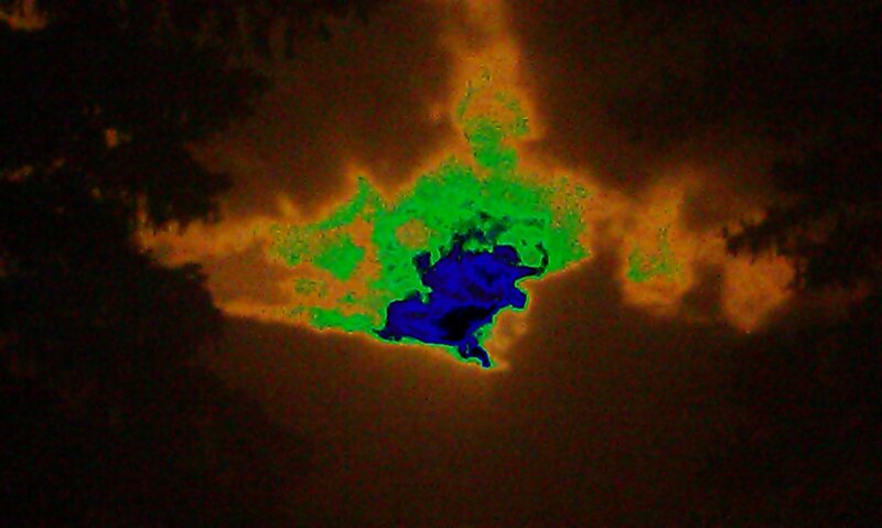 thermal image of a fire
