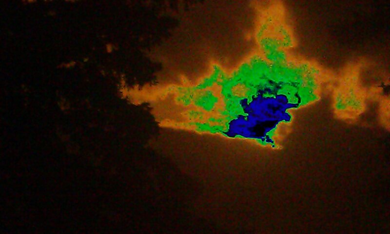 thermal image of a lake