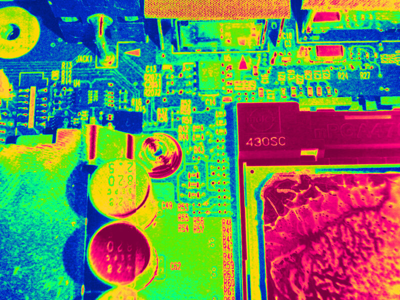 Thermal image of circuit board