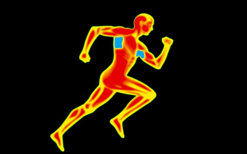 thermal image of running person