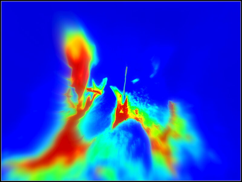 Thermal Image of Two Figures