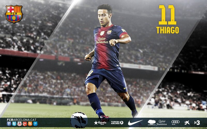 Thiago in FC Barcelona kit