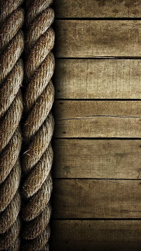 Thick Rope on Wood — Brown