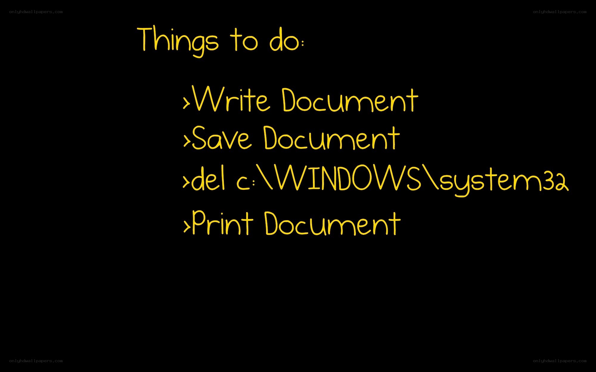 Things to do list