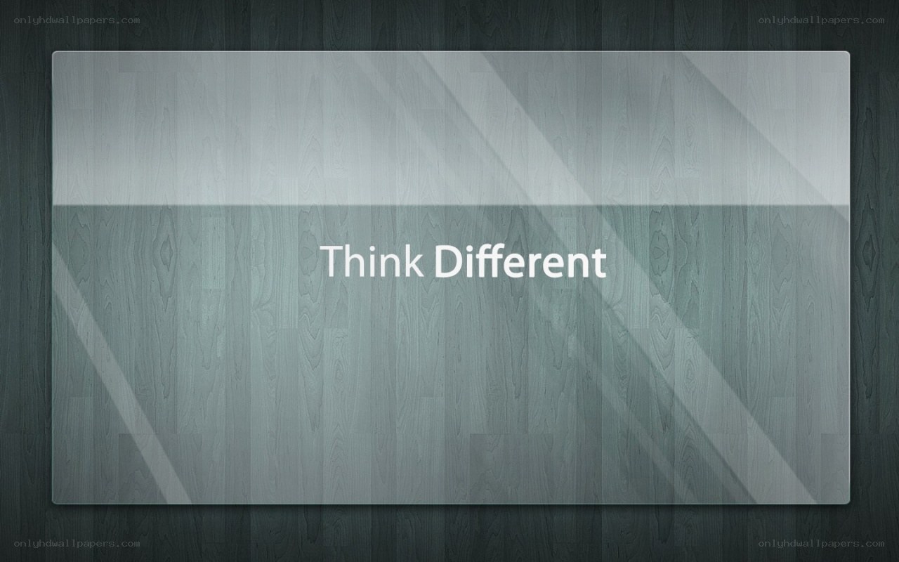 Think Different text on glass