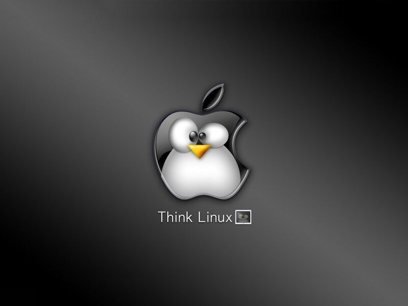 Think Linux logo on dark background