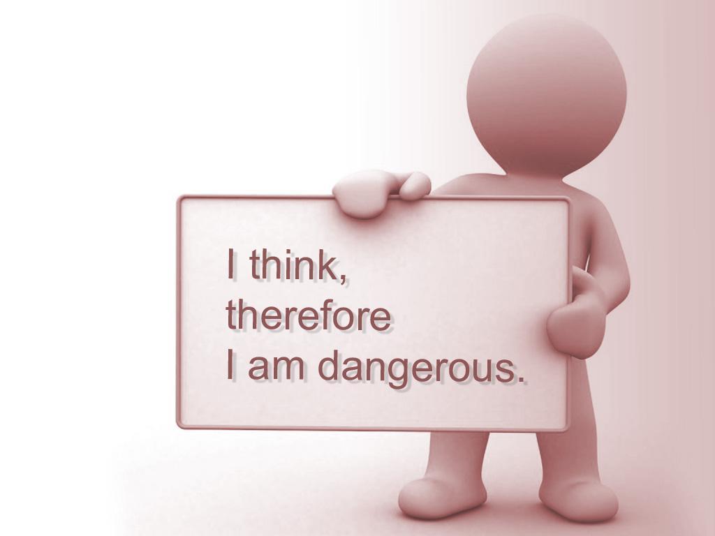 thinking person holding sign