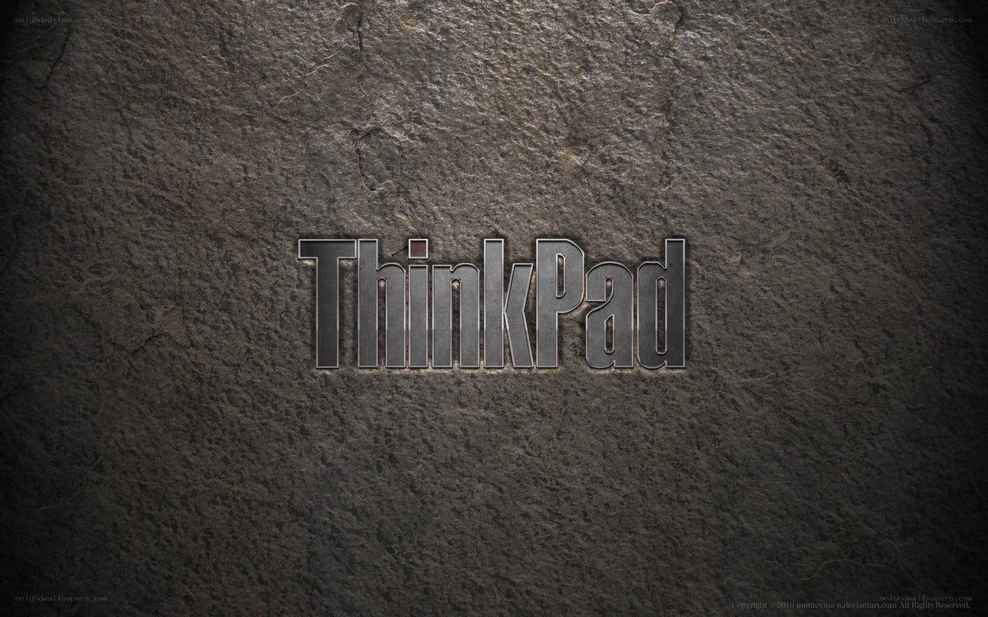 ThinkPad logo on stone