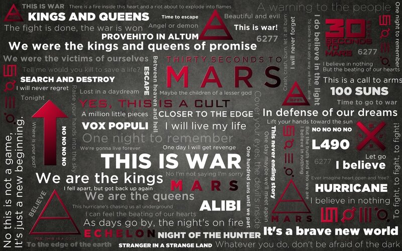 Thirty Seconds to Mars lyrics collage