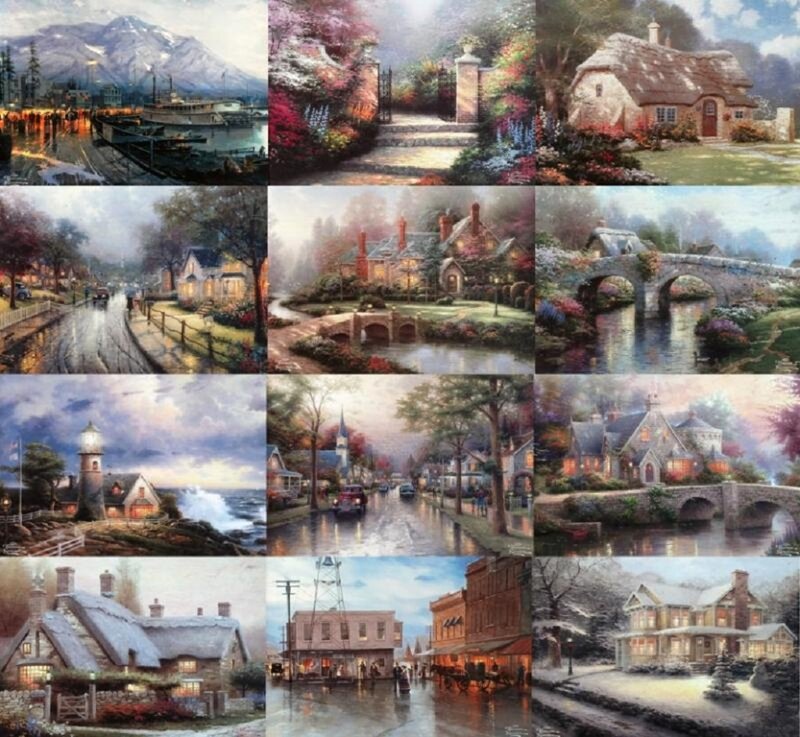 Thomas Kinkade Paintings — Blue