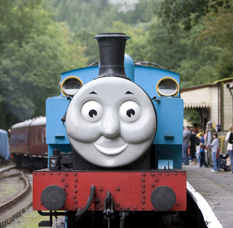 Thomas the Tank Engine at a station