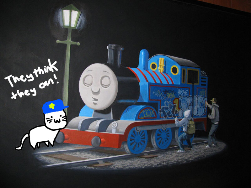 Thomas the Tank Engine graffiti art