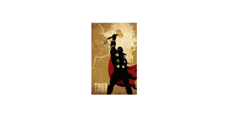 Thor action silhouette poster