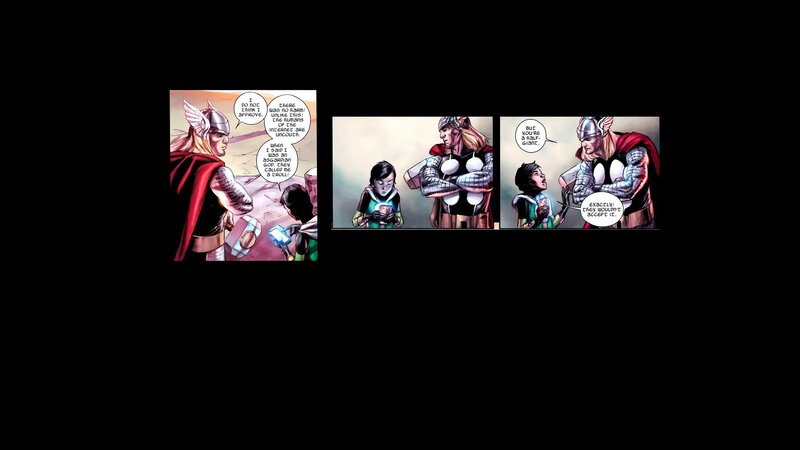 Thor and a child talking