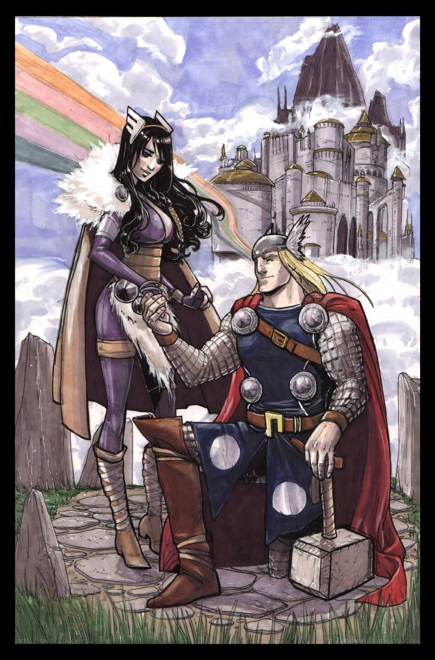 Thor and a female warrior