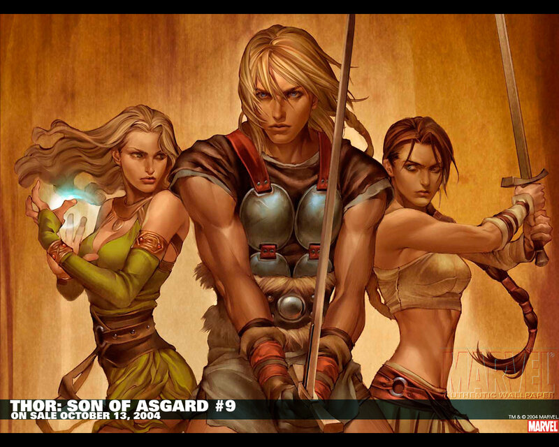 Thor and Asgardian warriors