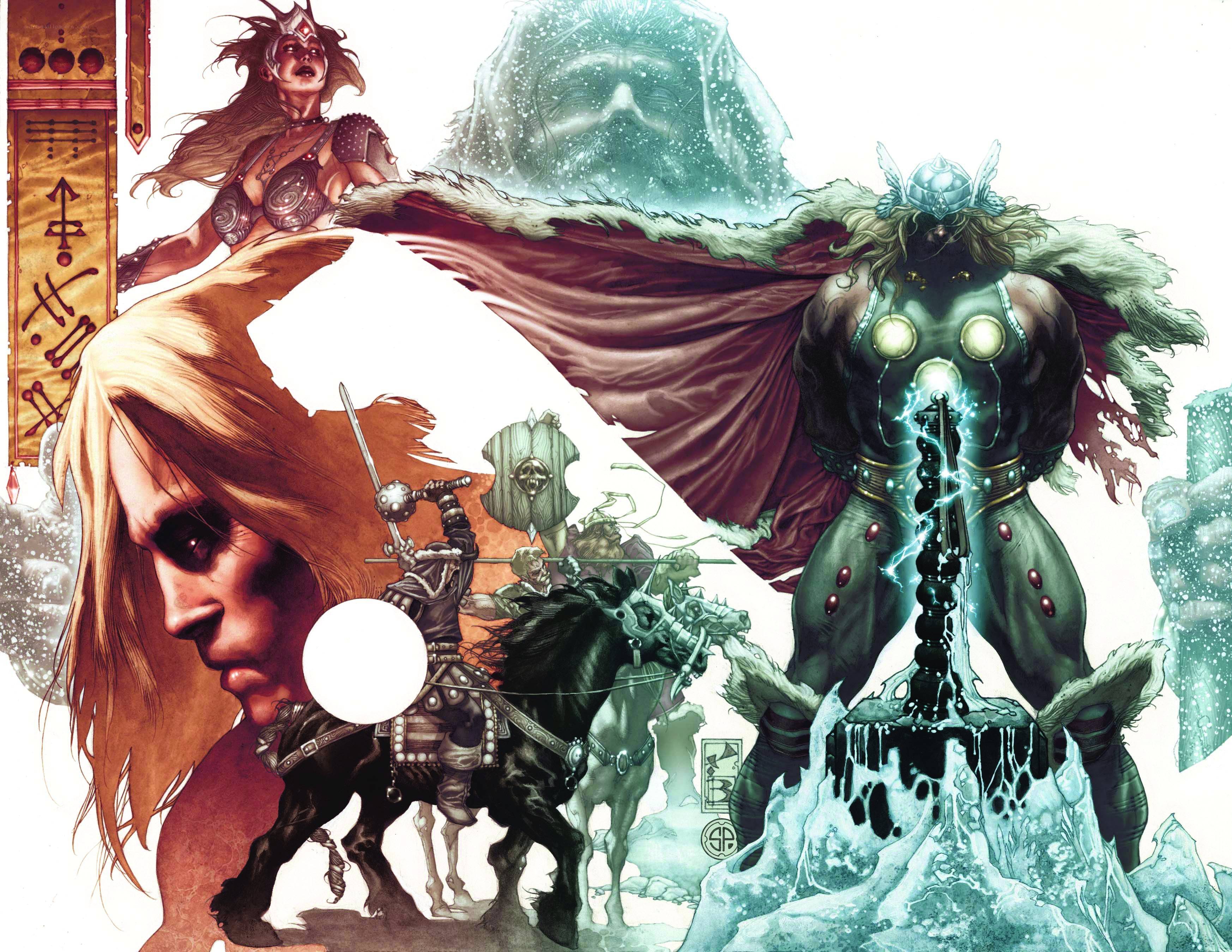 Thor and Asgardian warriors