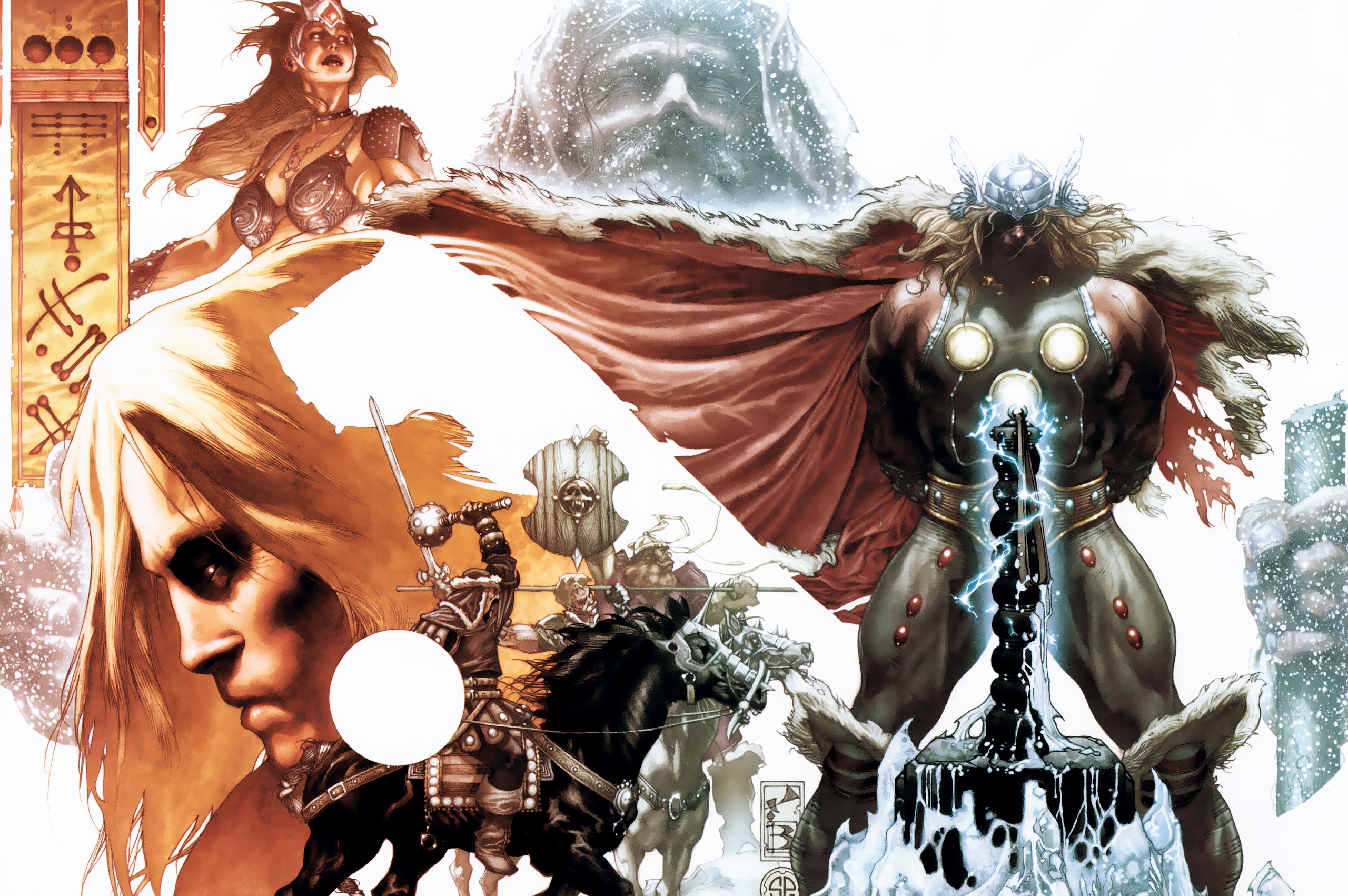 Thor and Asgardian warriors