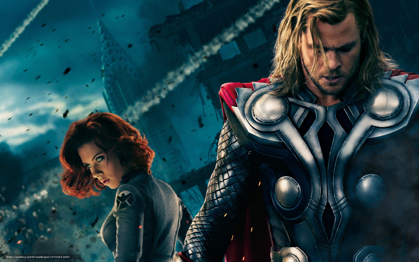 Thor and Black Widow in battle