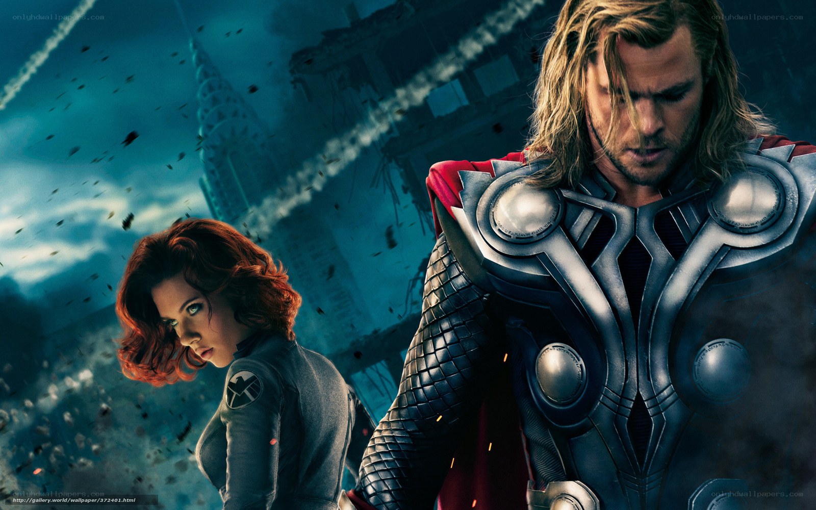Thor and Black Widow in battle