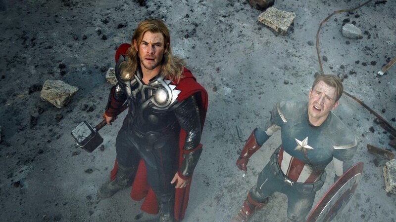 Thor and Captain America — Gray