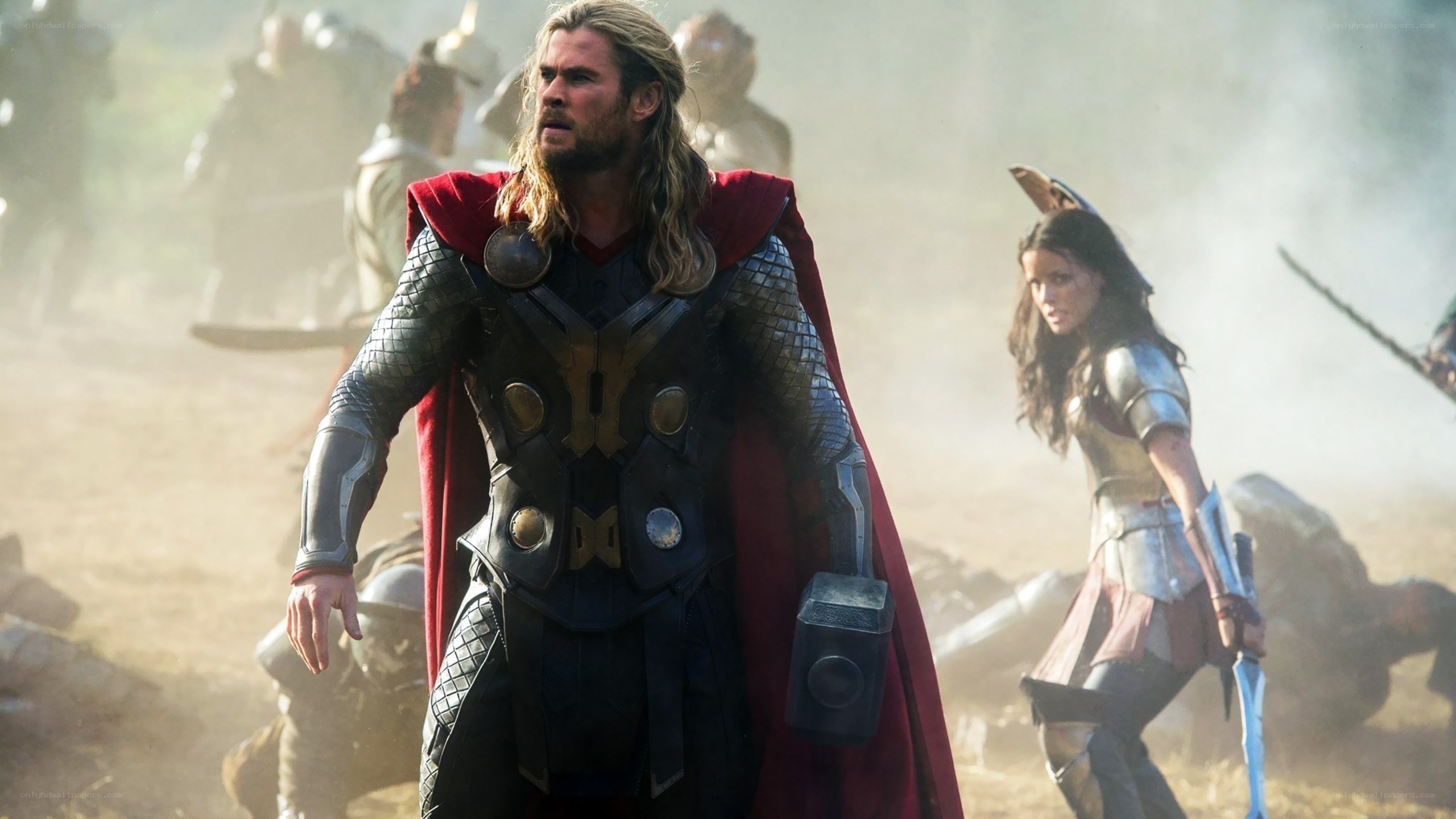 Thor and Valkyrie in battle