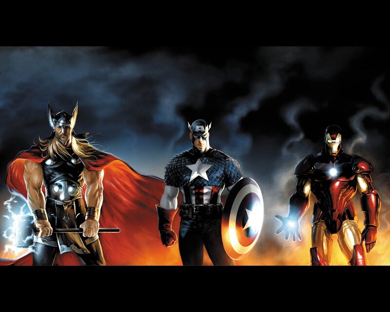 Thor Captain America Iron Man — Red, Dramatic